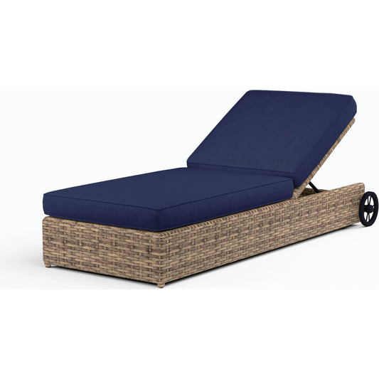 Havana Outdoor Adjustable Chaise by Sunset West in tobacco. Made from resin wicker in a modern style.