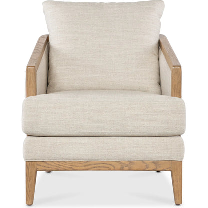 Enveyed Stationary Chair by Hooker Furniture in classic linen and cashew. Made from fabric in a transitional style.