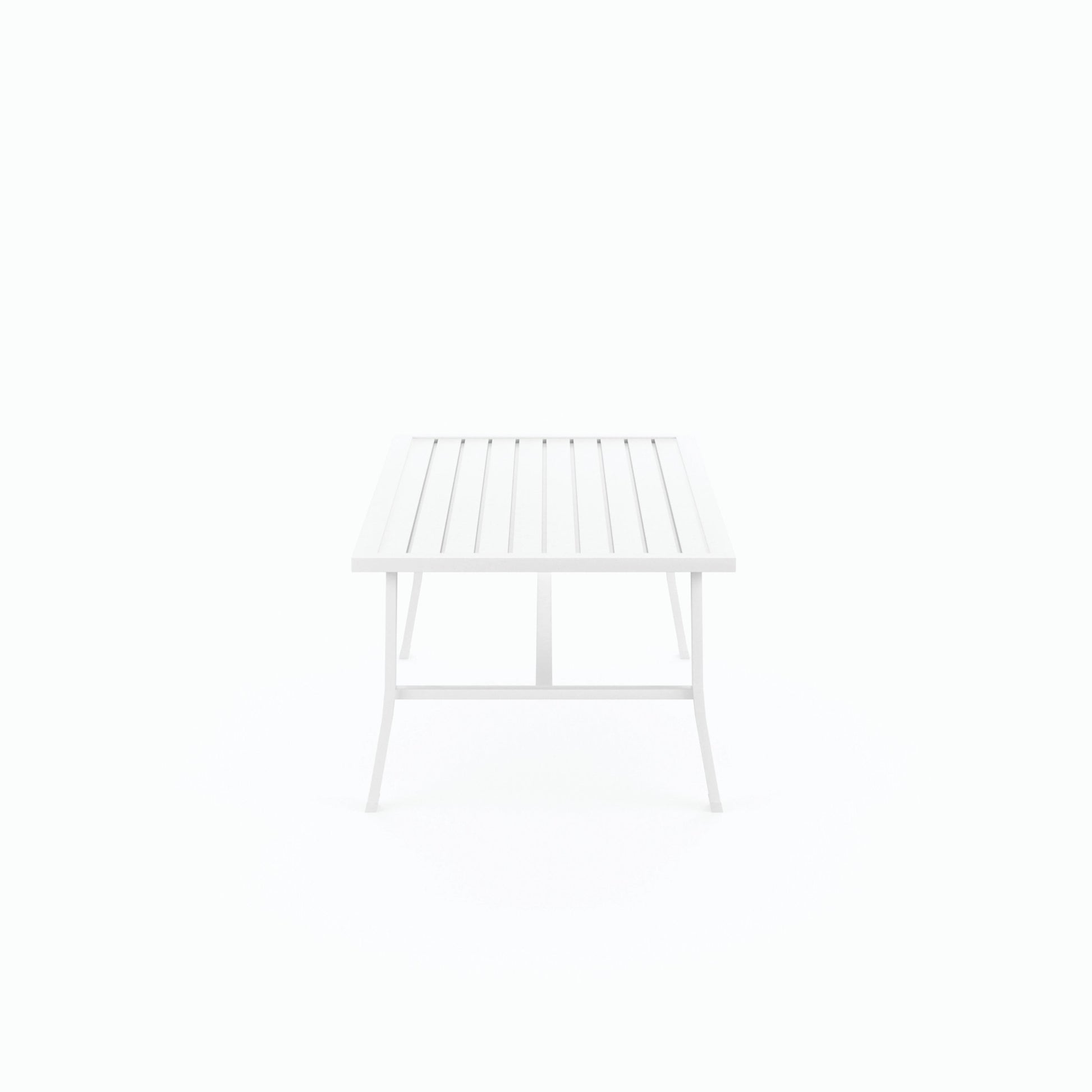 Bristol Outdoor Coffee Table by Sunset West in white. Made from aluminum in a modern style.