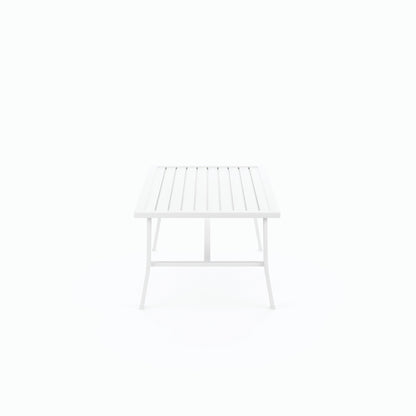 Bristol Outdoor Coffee Table by Sunset West in white. Made from aluminum in a modern style.