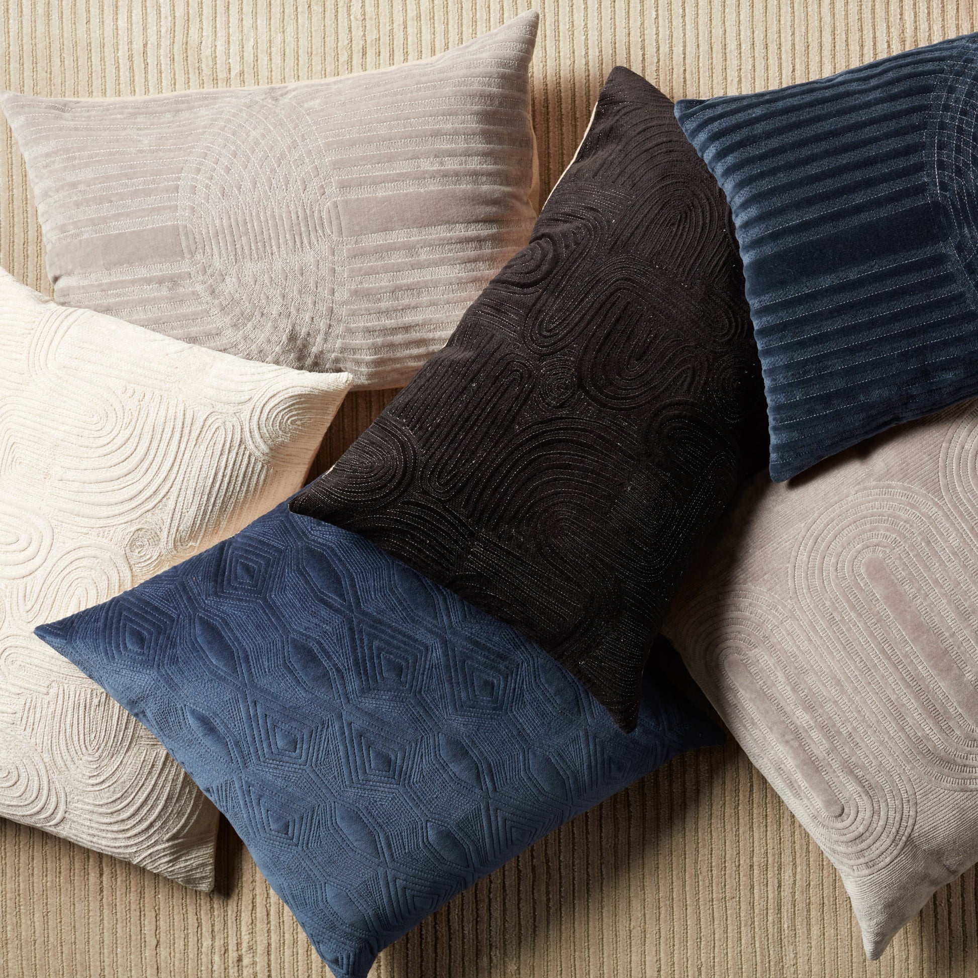 Deco by Nikki Chu DOC01 Pillow by Jaipur Living in ivory, gold. Made from 100% cotton in a modern style.