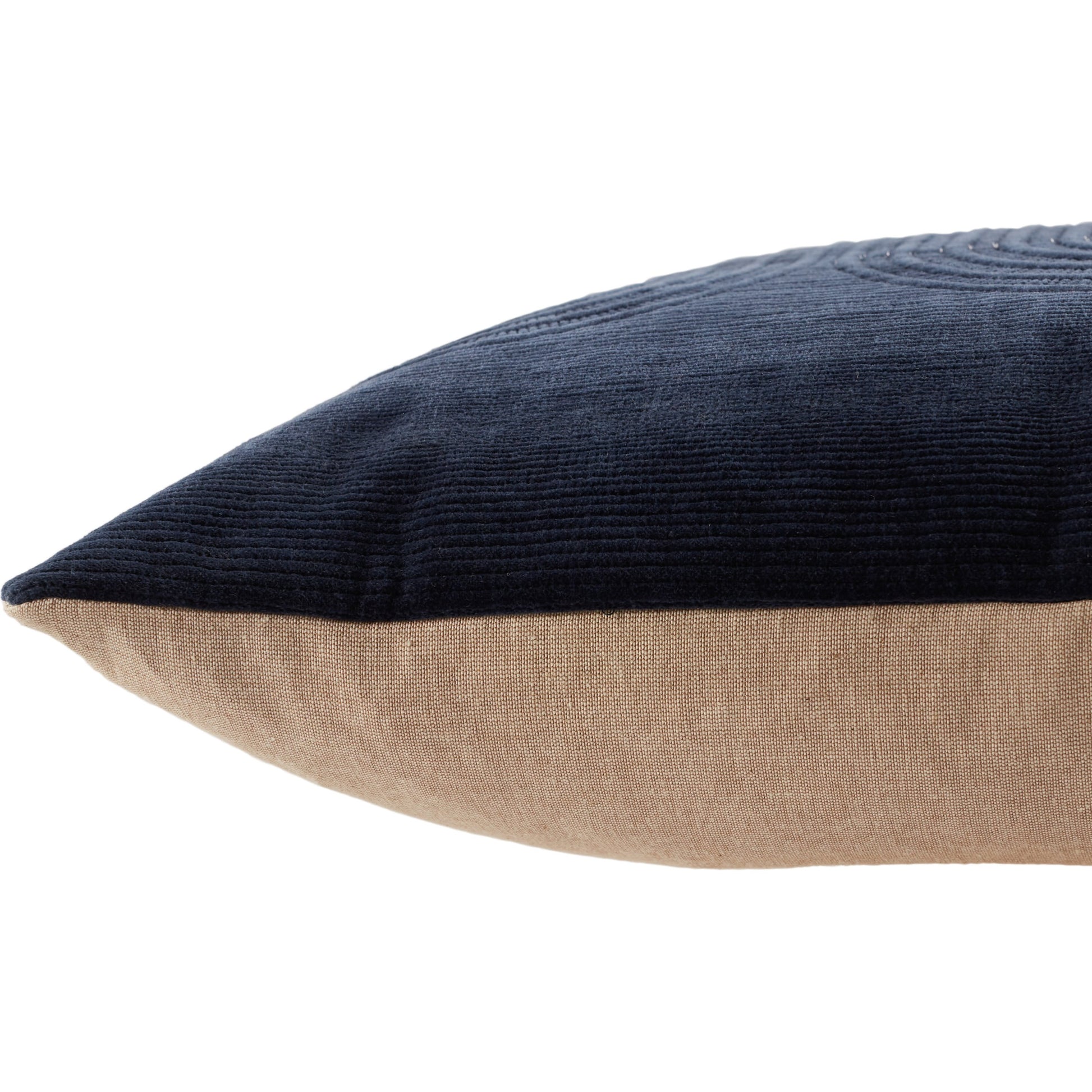 Deco by Nikki Chu DOC01 Pillow by Jaipur Living in ivory, gold. Made from 100% cotton in a modern style.
