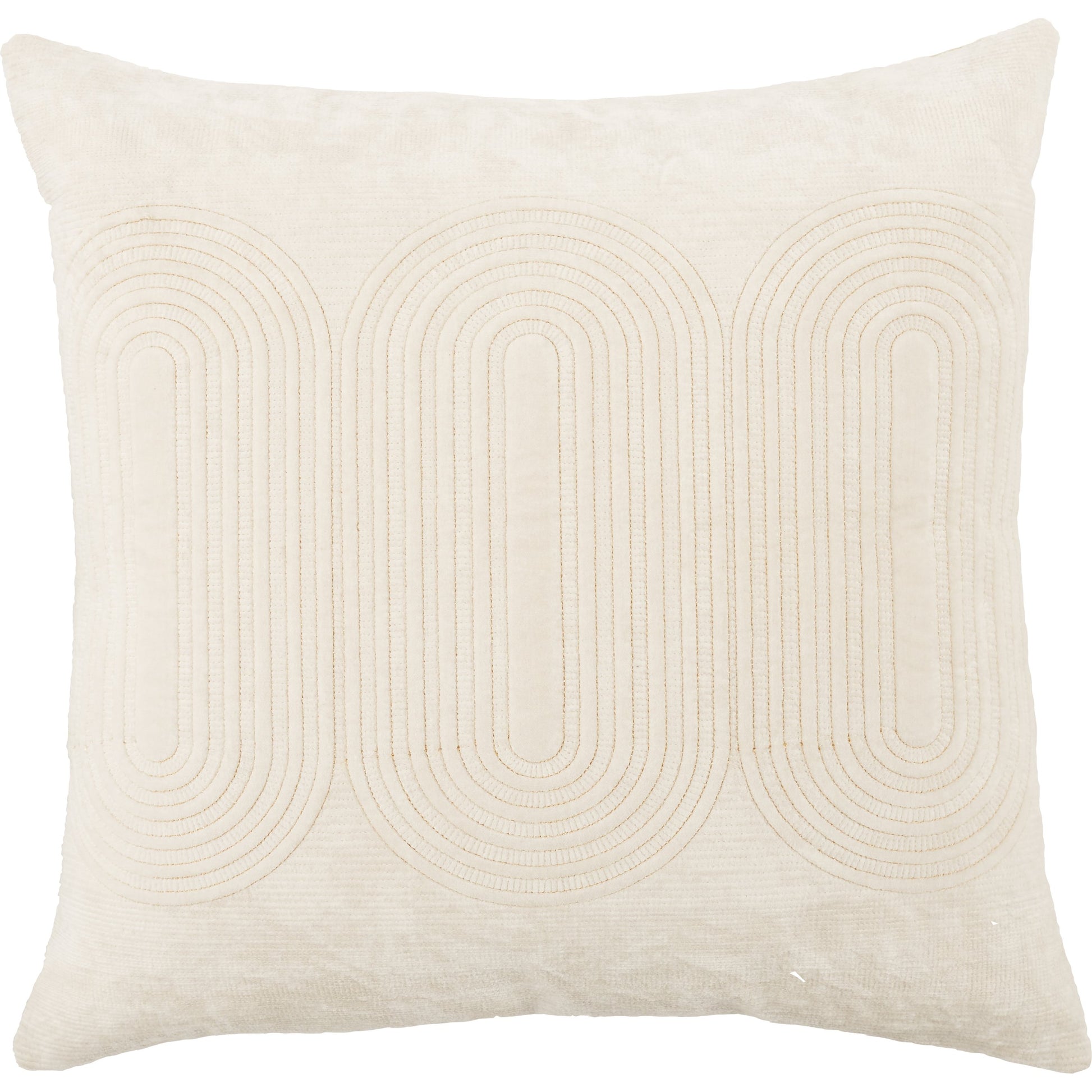 Deco by Nikki Chu DOC01 Pillow by Jaipur Living in ivory, gold. Made from 100% cotton in a modern style.