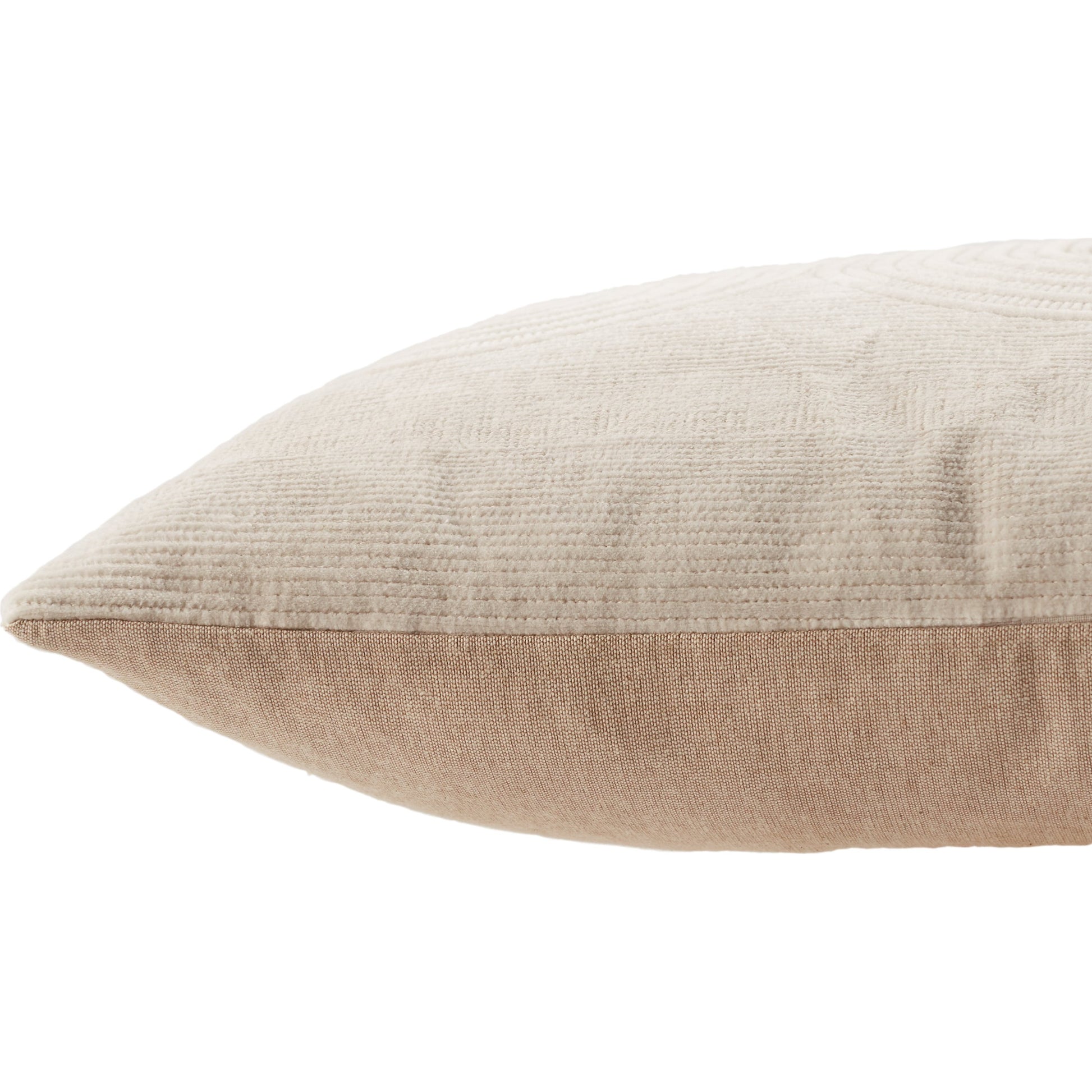 Deco by Nikki Chu DOC01 Pillow by Jaipur Living in ivory, gold. Made from 100% cotton in a modern style.
