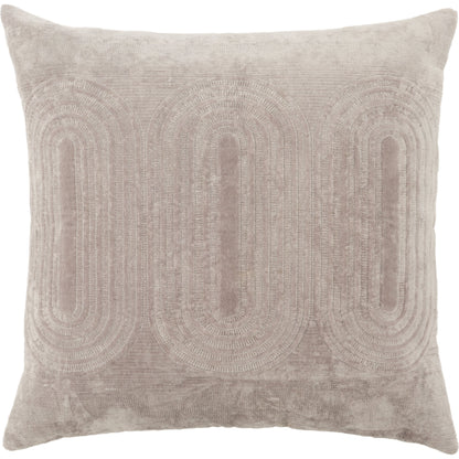 Deco by Nikki Chu DOC01 Pillow by Jaipur Living in ivory, gold. Made from 100% cotton in a modern style.