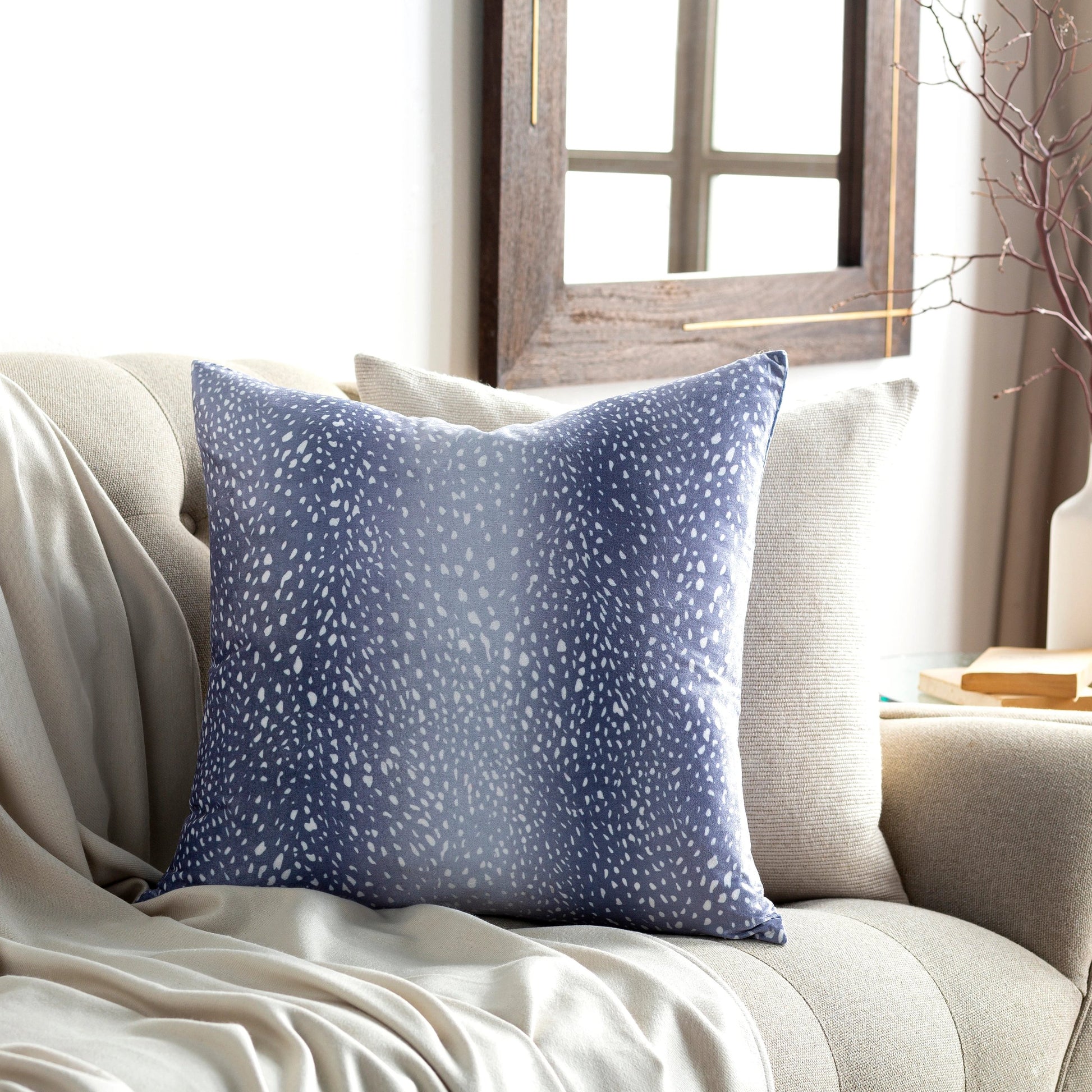 Doe Pillow - 13124 by Surya in blue, cream. Made from 100% polyester in a unique style.