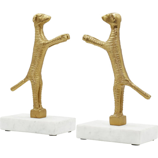 Doggo Pair of Dog Bookends by Worlds Away in gold. Made from unique in a modern style.