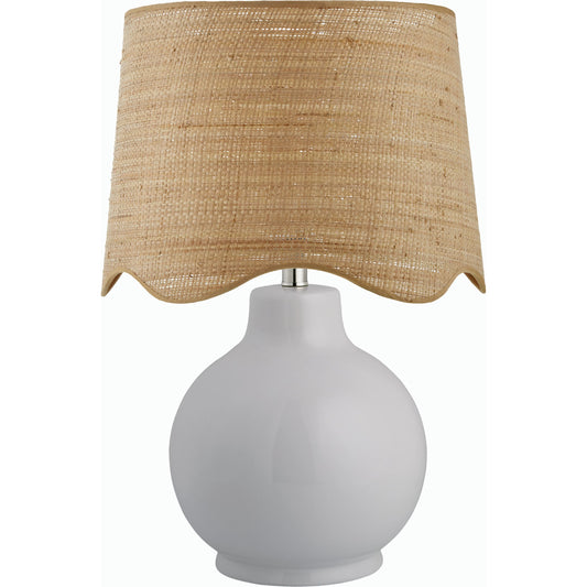Doheny Table Lamp I by Livabliss in high gloss. Made from ceramic, rattan, metal in a cottage & farmhouse style.