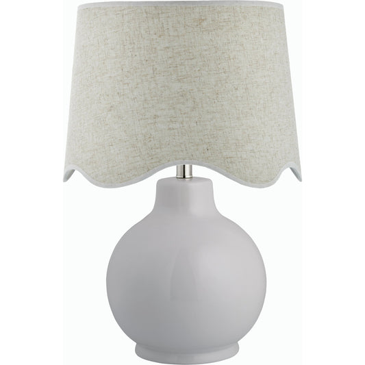 Doheny Table Lamp II by Livabliss in high gloss. Made from ceramic, rattan, metal in a modern style.