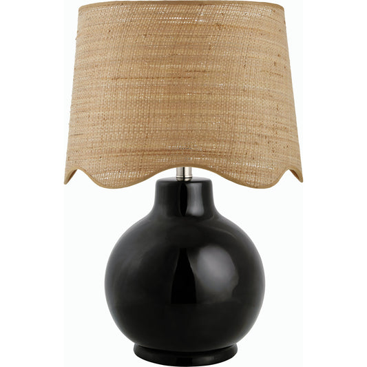 Doheny Table Lamp I by Livabliss in high gloss. Made from ceramic, rattan, metal in a cottage & farmhouse style.