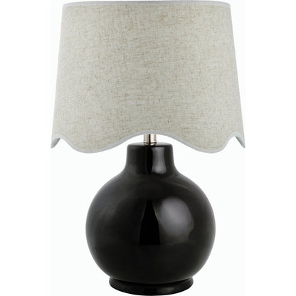Doheny Table Lamp II by Livabliss in high gloss. Made from ceramic, rattan, metal in a modern style.