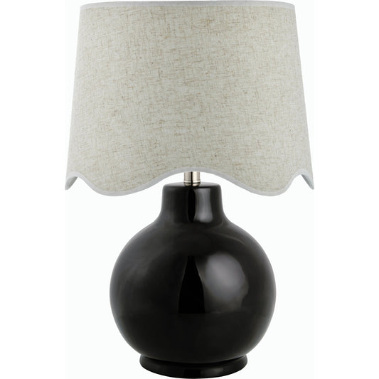 Doheny Table Lamp II by Livabliss in high gloss. Made from ceramic, rattan, metal in a modern style.