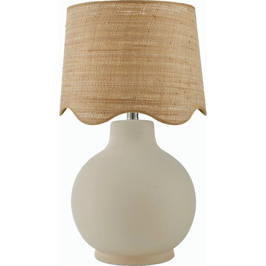 Doheny Table Lamp I by Livabliss in high gloss. Made from ceramic, rattan, metal in a cottage & farmhouse style.