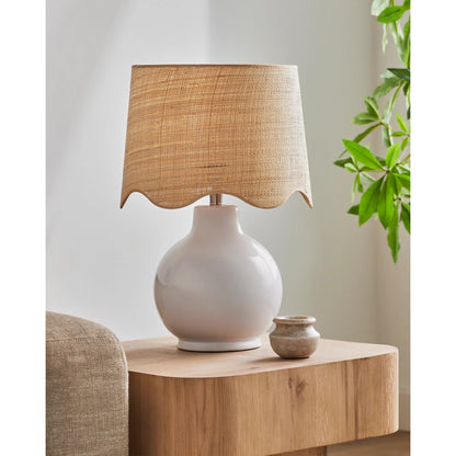 Doheny Table Lamp I by Livabliss in high gloss. Made from ceramic, rattan, metal in a cottage & farmhouse style.