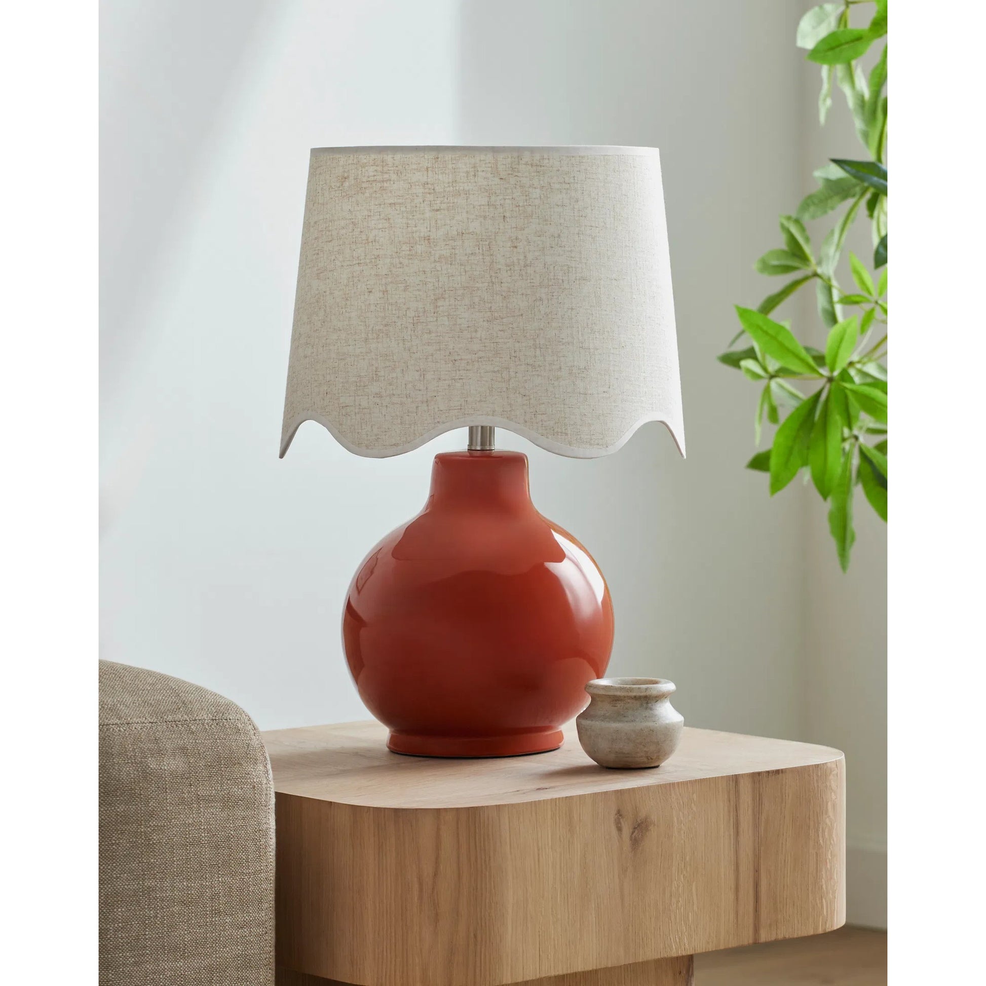 Doheny Table Lamp II by Livabliss in high gloss. Made from ceramic, rattan, metal in a modern style.