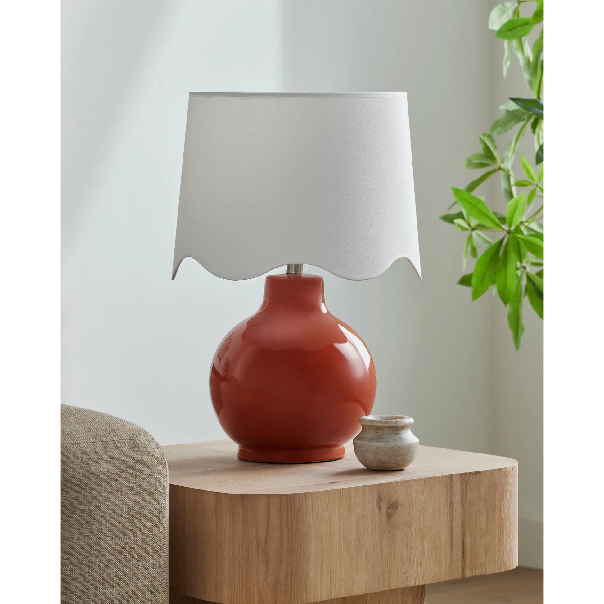 Doheny Table Lamp III by Livabliss in high gloss. Made from ceramic, rattan, metal in a modern style.
