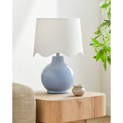 Doheny Table Lamp III by Livabliss in high gloss. Made from ceramic, rattan, metal in a modern style.