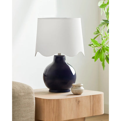 Doheny Table Lamp III by Livabliss in high gloss. Made from ceramic, rattan, metal in a modern style.