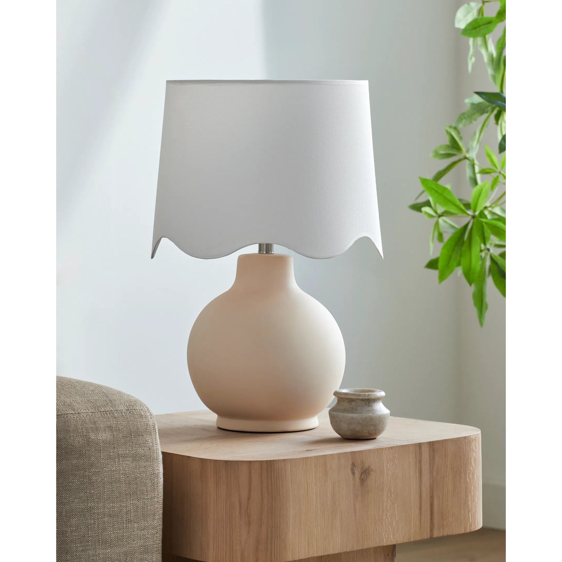 Doheny Table Lamp III by Livabliss in high gloss. Made from ceramic, rattan, metal in a modern style.