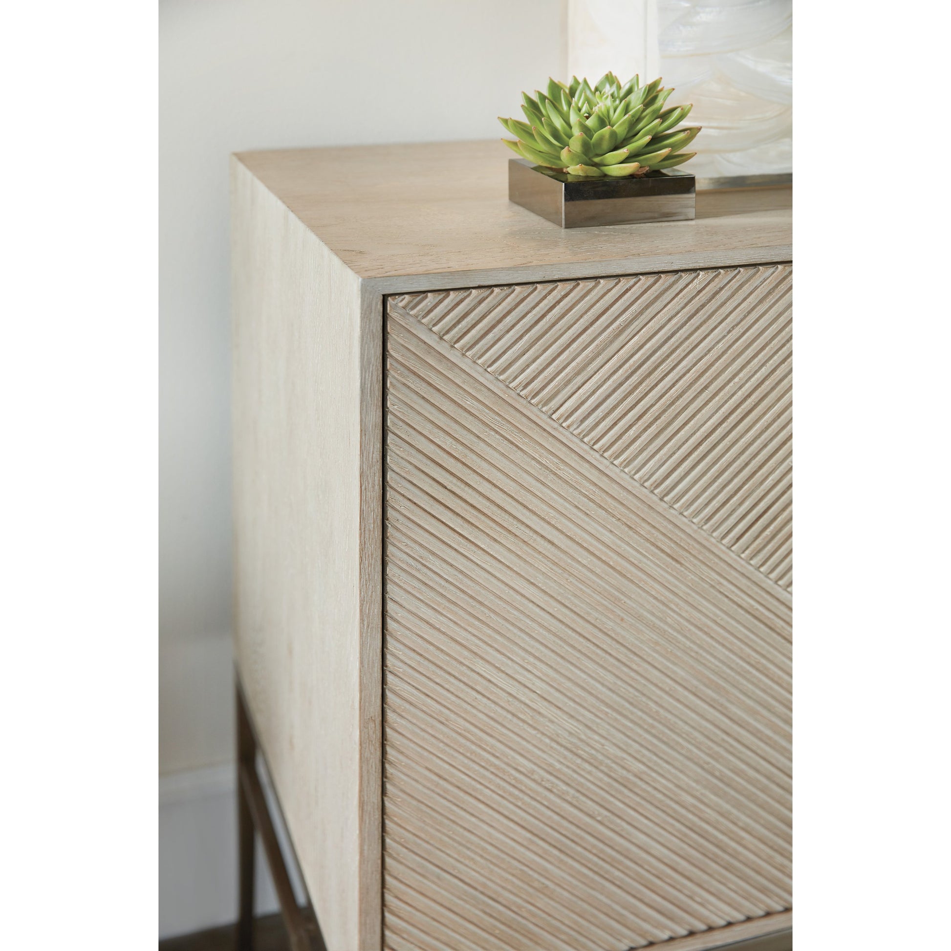Cascade Cabinet by Hooker Furniture in terrain. Made from oak veneers, metal in a modern style.