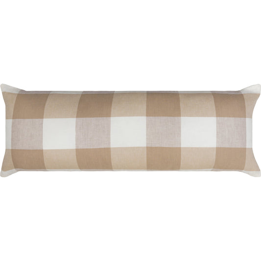 Dakota Pillow - 32800 by Livabliss in light silver, khaki, grey, warm grey, ash. Made from front: 55% linen, front: 45% cotton, back: 100% cotton in a modern style.