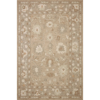Dorothea DRT-02 Rug by Chris Loves Julia x Loloi in khaki, dove. Made from 100% wool in a unique style.