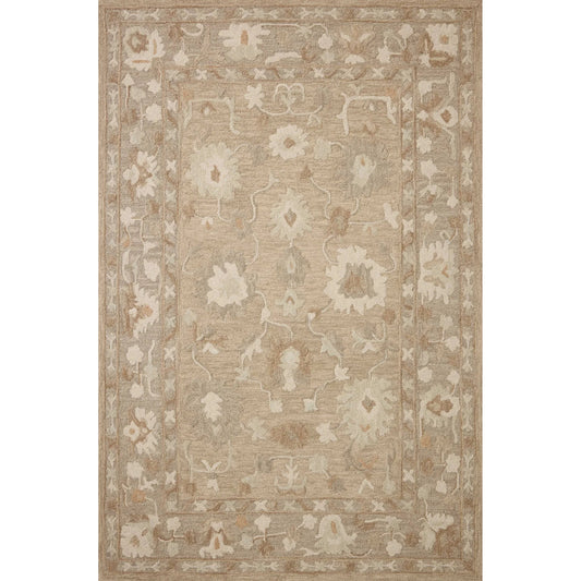 Dorothea DRT-02 Rug by Chris Loves Julia x Loloi in khaki, dove. Made from 100% wool in a unique style.