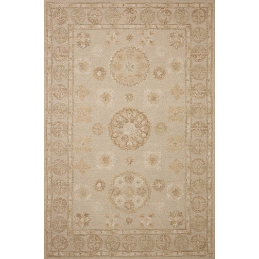 Dorothea DRT-03 Rug by Chris Loves Julia x Loloi in dove, natural. Made from 100% wool in a unique style.