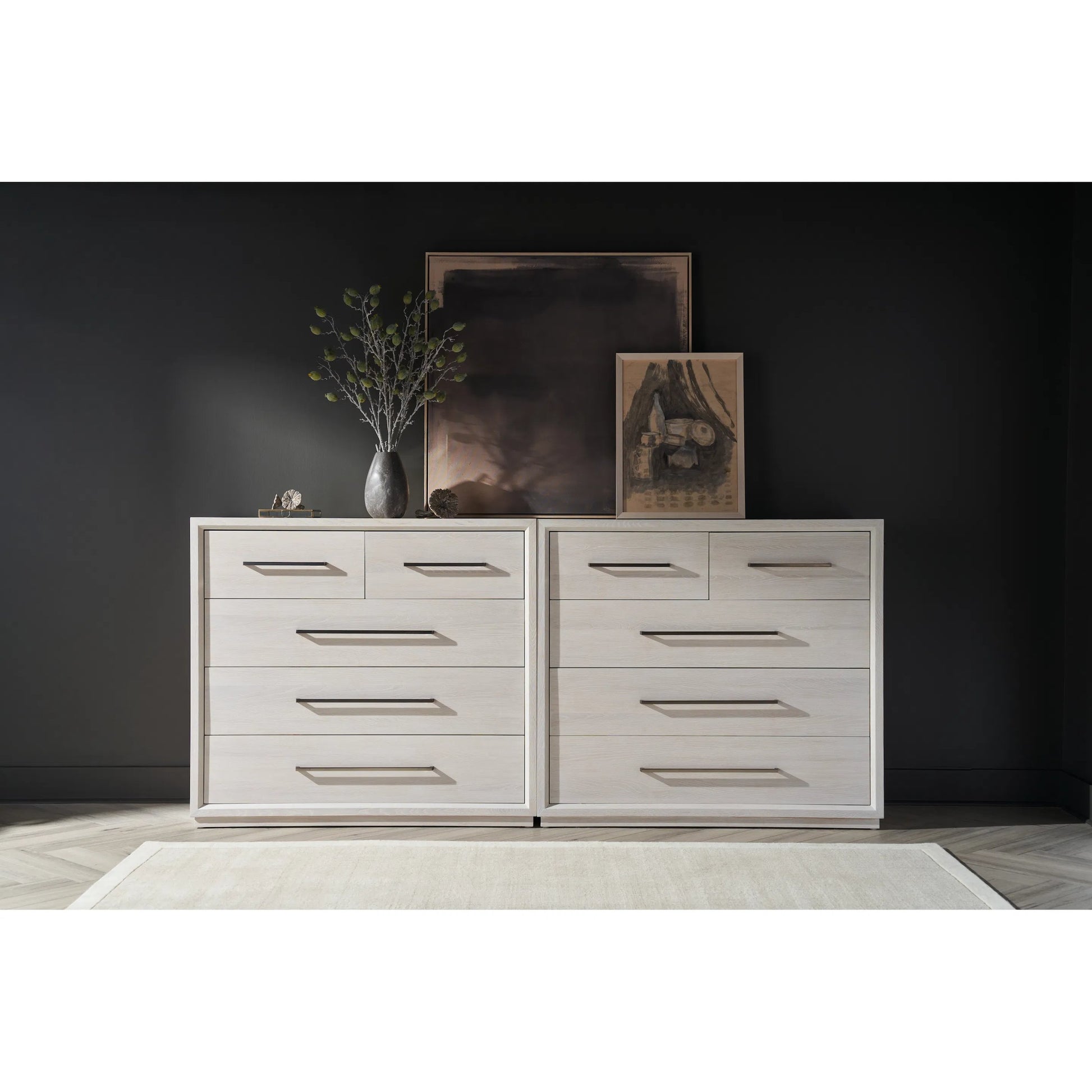 Modern Astrid Drawer Chest by Universal Furniture in white oak. Made from unique in a unique style.
