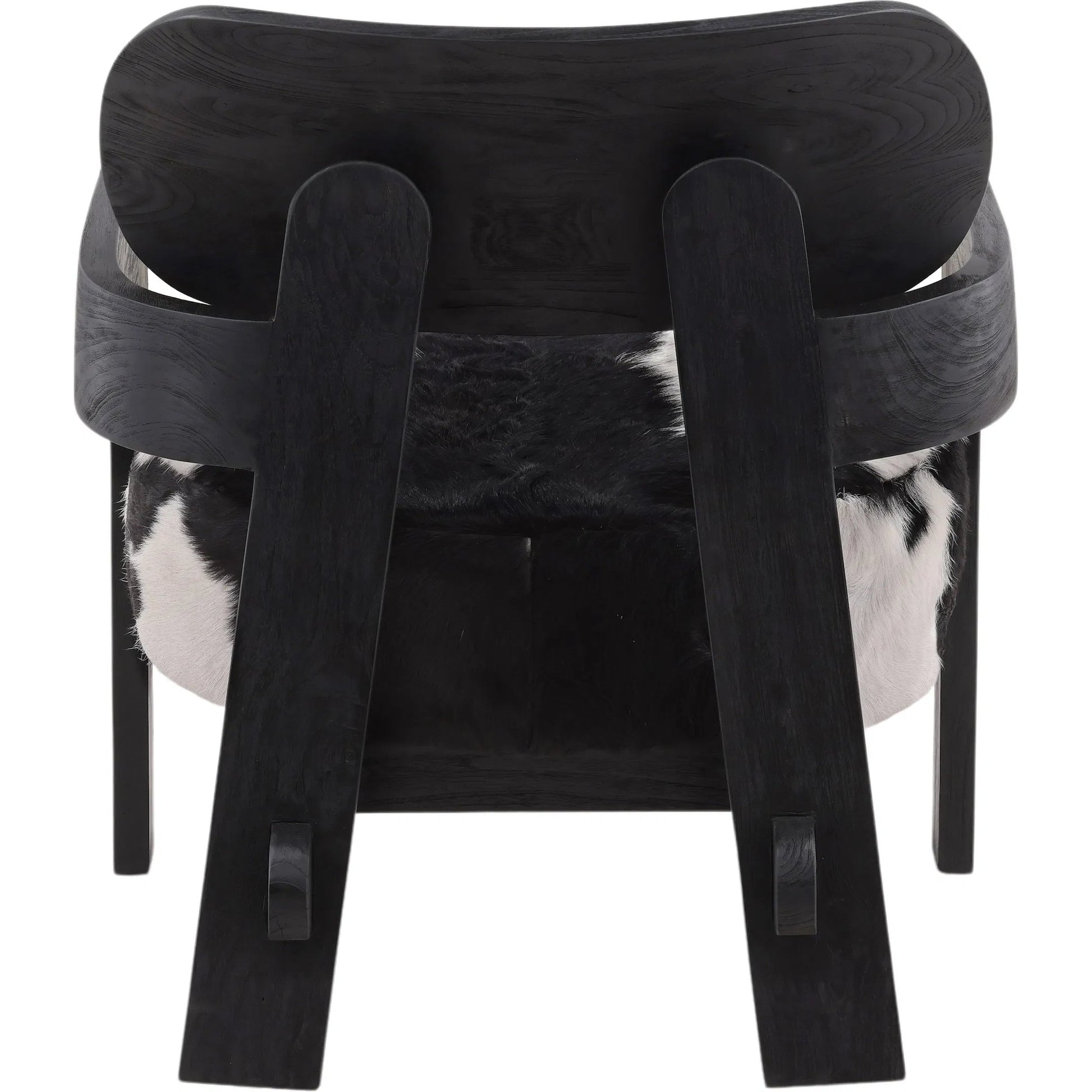 Raphael Occasional Chair by Arch & Plane in black, white. Made from goat hide, teak wood in a cottage & farmhouse style.