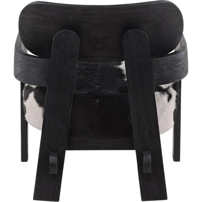 Raphael Occasional Chair by Arch & Plane in black, white. Made from goat hide, teak wood in a cottage & farmhouse style.