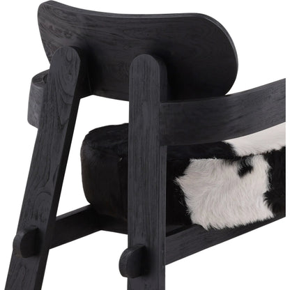 Raphael Occasional Chair by Arch & Plane in black, white. Made from goat hide, teak wood in a cottage & farmhouse style.