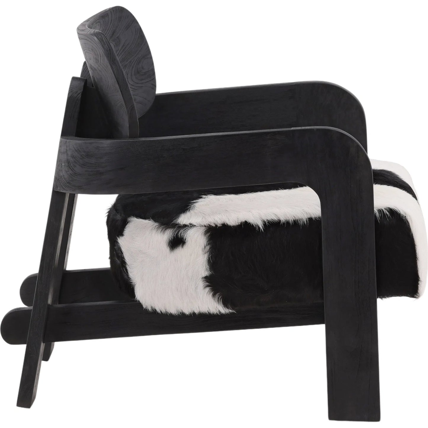 003 SI-2350455 | Additional Silo | Raphael Occasional Chair by Arch & Plane in black, white. Made from goat hide, teak wood in a cottage & farmhouse style.