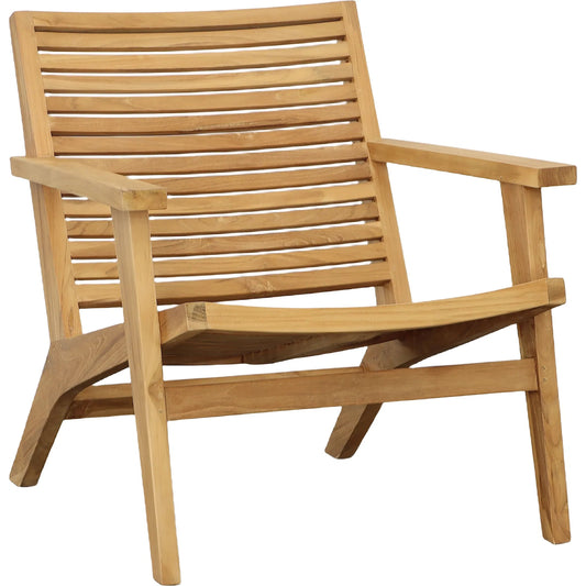 Janine Occasional Chair by Arch & Plane in natural finish. Made from teak wood in a unique style.
