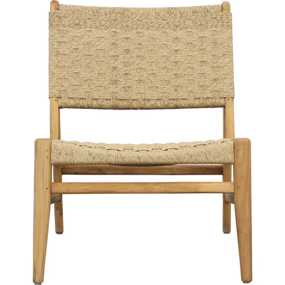Mable Occasional Chair by Arch & Plane in natural. Made from teak wood, synthetic rattan in a rustic style.
