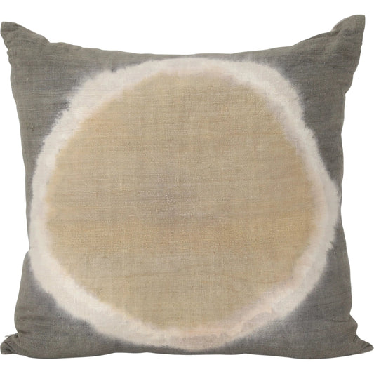 Laire Pillow Grey by Arch & Plane in flower grey dye. Made from cotton front, linen back in a unique style.