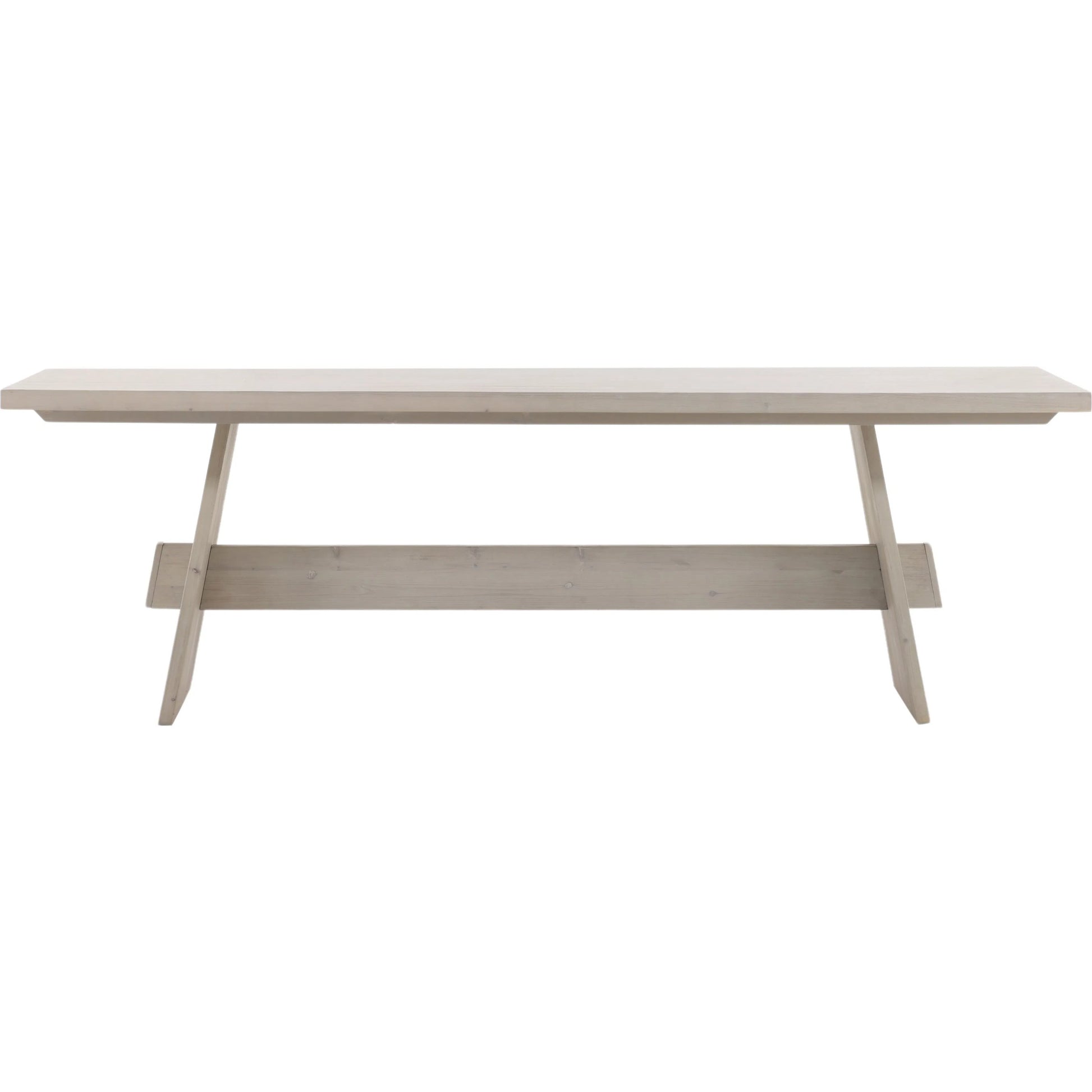 Olin Dining Table by Arch & Plane in whitewash. Made from reclaimed pine wood in a transitional style.