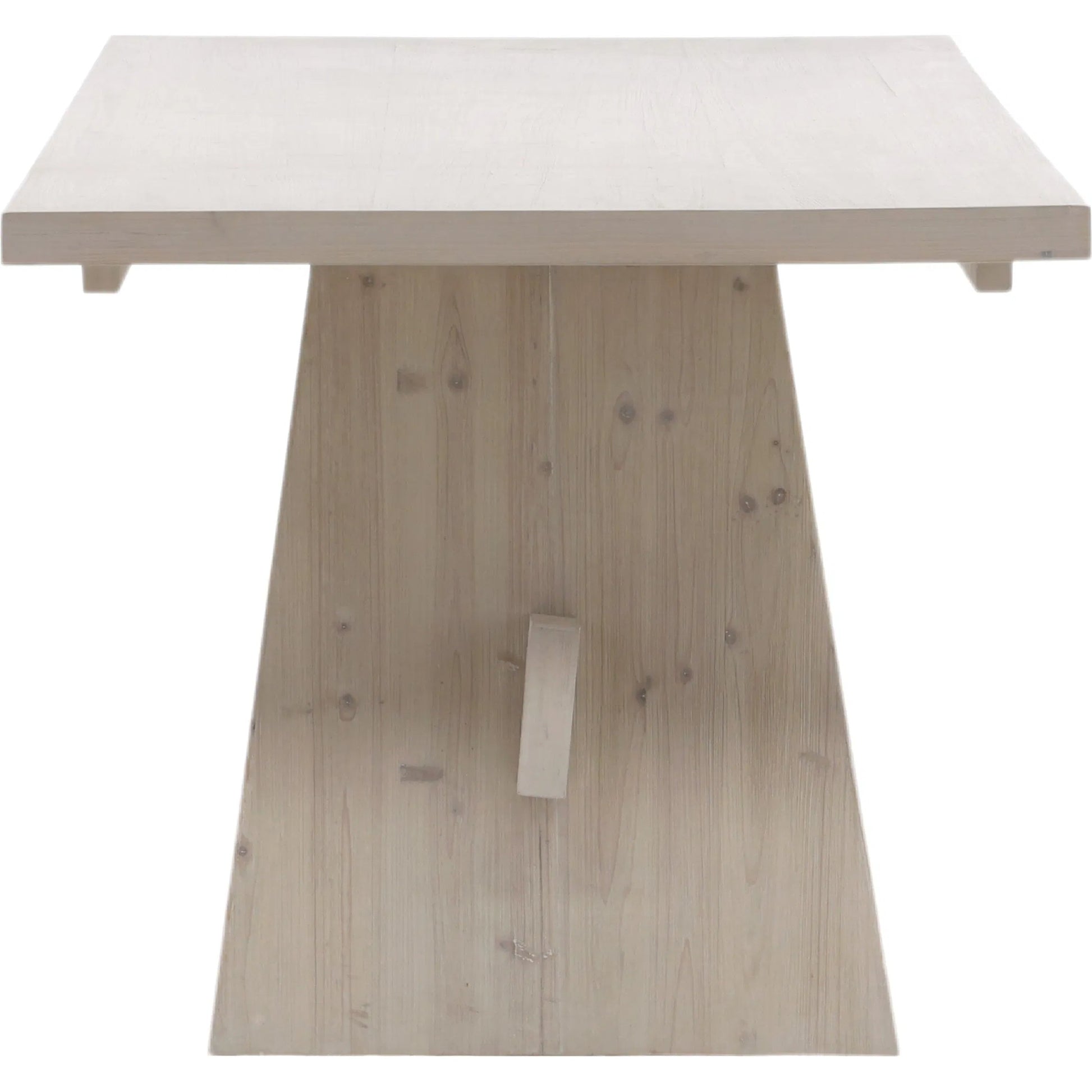 Olin Dining Table by Arch & Plane in whitewash. Made from reclaimed pine wood in a transitional style.