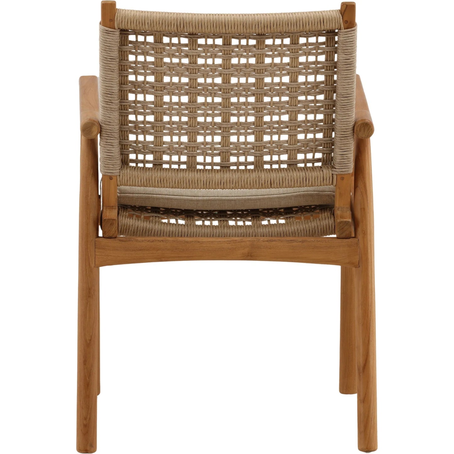 004 SI-2532759 | Additional Silo | Garold Outdoor Dining Chair (Set of 2) by Arch & Plane in sand, light natural, natural. Made from olefin fabric, twisted synthetic wicker, teak wood in a unique style.