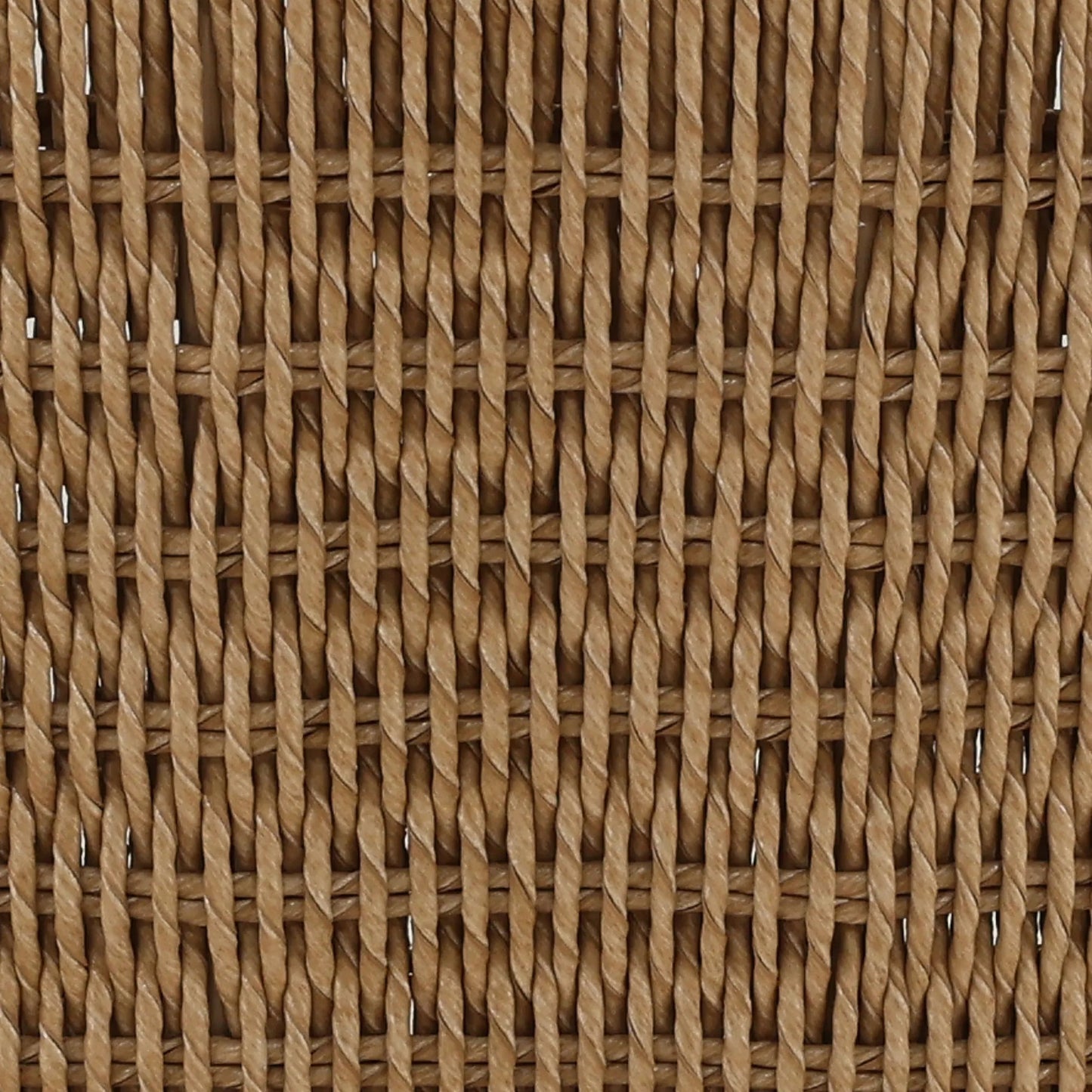 005 SI-2532761 | Closeup | Kalvin Outdoor Dining Chair by Arch & Plane in natural. Made from twisted synthetic wicker, aluminum, teak wood in a unique style.