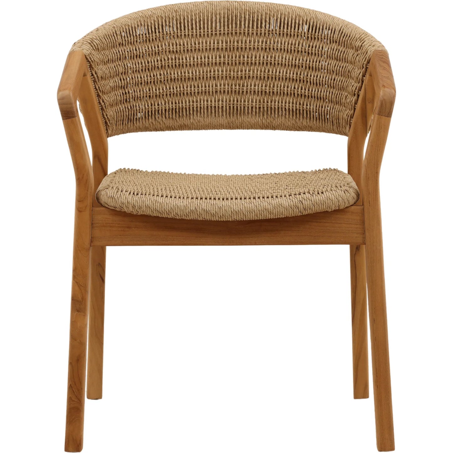002 SI-2532761 | Additional Silo | Kalvin Outdoor Dining Chair by Arch & Plane in natural. Made from twisted synthetic wicker, aluminum, teak wood in a unique style.