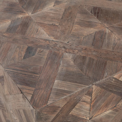 Everett Reclaimed Wood Coffee Table by Arch & Plane in brown and medium brown sealed finish. Made from reclaimed elm wood in a modern style.