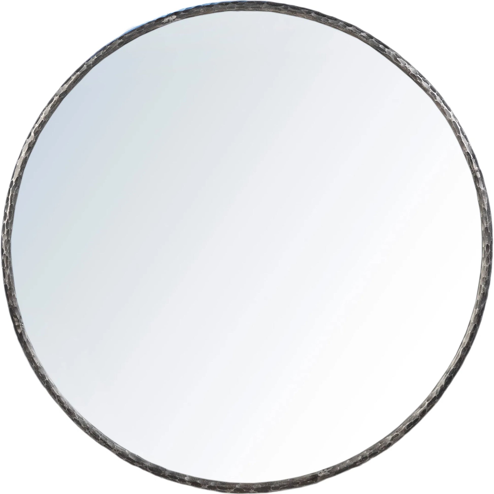 Jasper Hand Forged Iron Mirror by Arch & Plane in grey, silver and natural antique forged iron, polished flat mirror finish. Made from iron, glass mirror in a modern style.