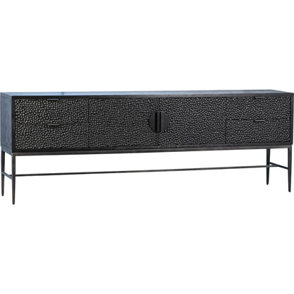 Onyx Modern Textured Sideboard by Arch & Plane in black. Made from oak, pine wood, iron in a modern style.