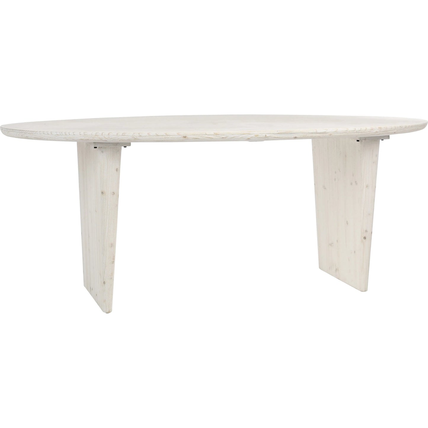 001 SI-1924310 | Primary Silo | Abraham White-Washed Reclaimed Wood Oval Dining Table by Arch & Plane in white and white wash seal. Made from reclaimed pine in a modern style.