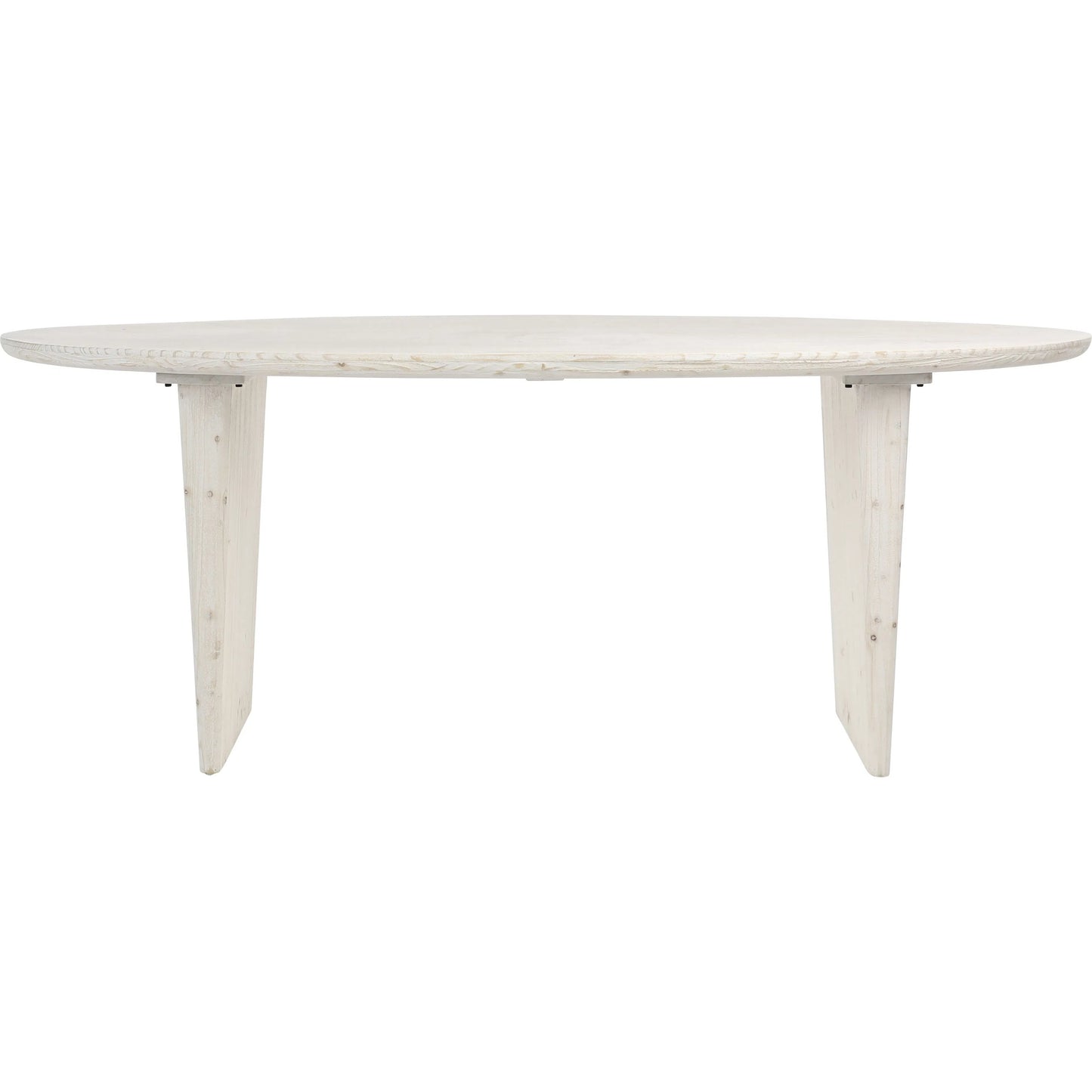 002 SI-1924310 | Additional Silo | Abraham White-Washed Reclaimed Wood Oval Dining Table by Arch & Plane in white and white wash seal. Made from reclaimed pine in a modern style.