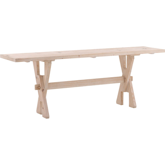 Anissa Console Table by Arch & Plane in light grey wash. Made from reclaimed pine wood in a unique style.