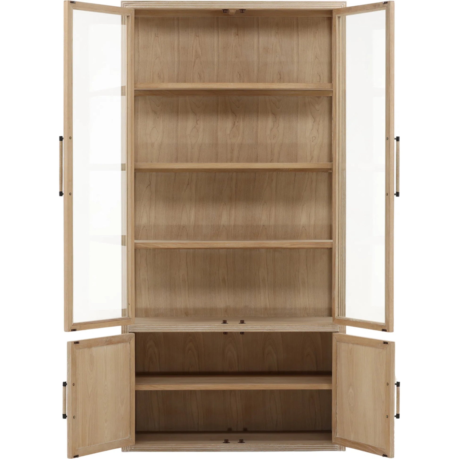 Korey Cabinet by Arch & Plane in light natural. Made from oak wood, tempered glass in a unique style.