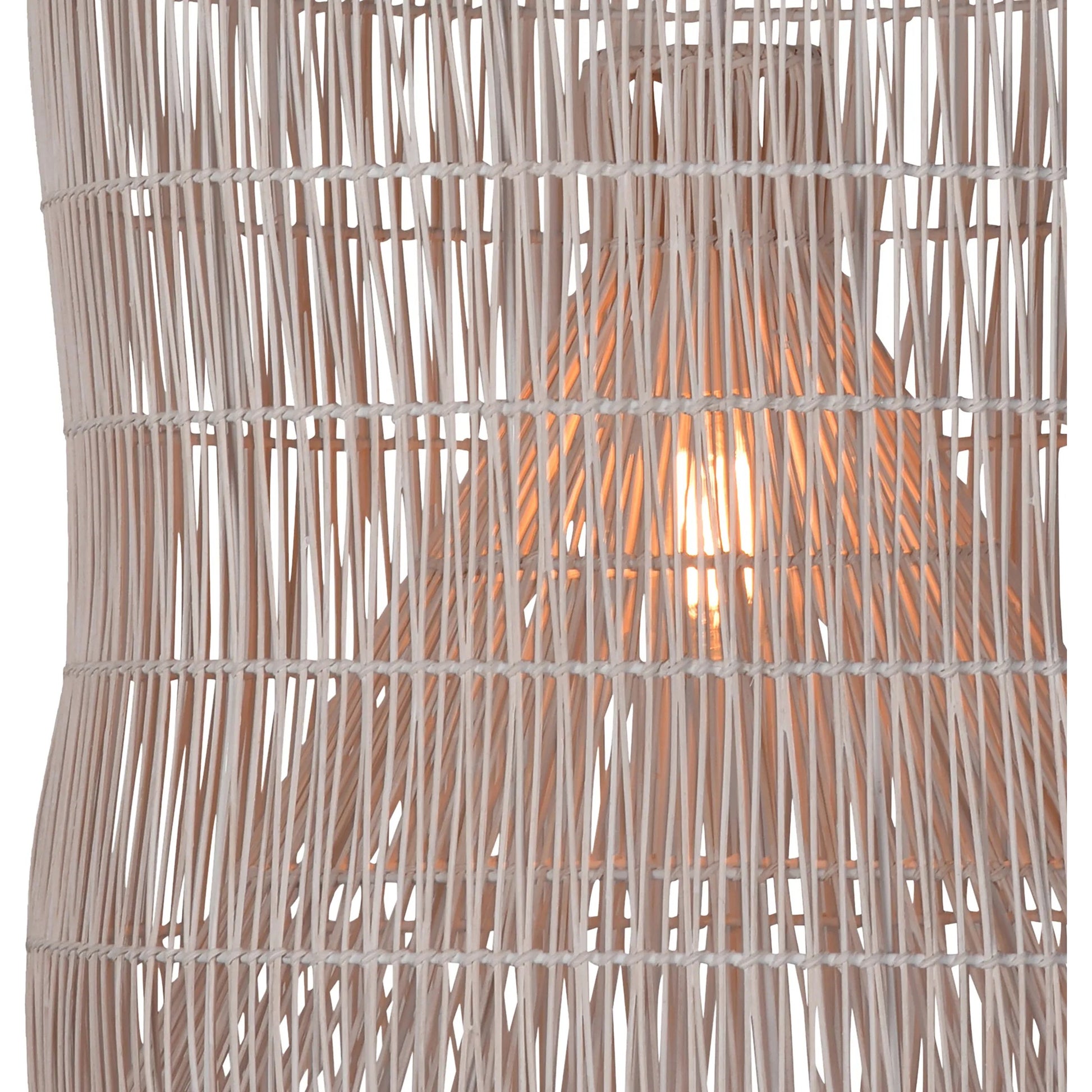 Dorman Rattan Pendant Light in Ivory by Arch & Plane in ivory. Made from rattan, iron in a cottage & farmhouse style.