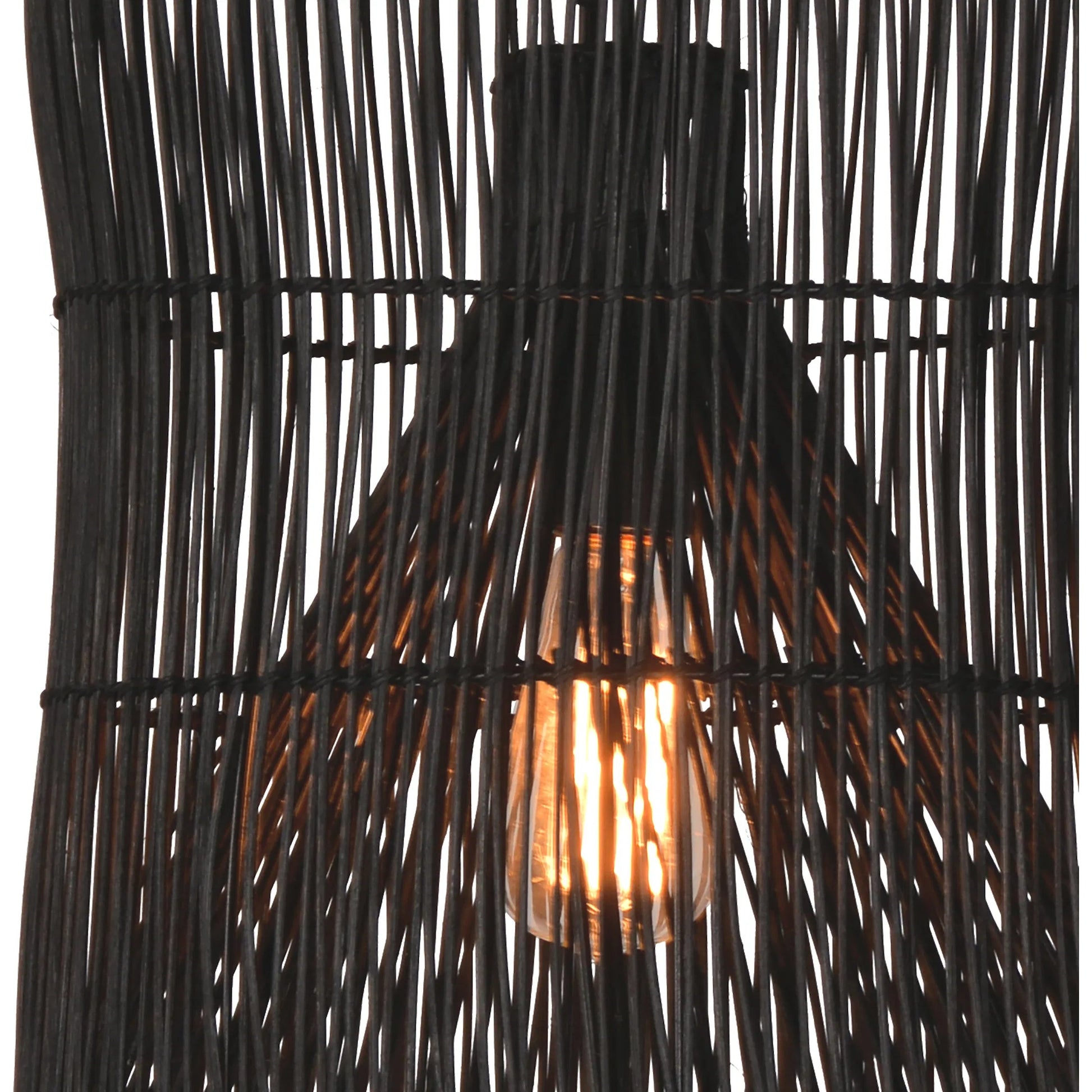 Barry Rattan Pendant in Black by Arch & Plane in black. Made from unique in a cottage & farmhouse style.